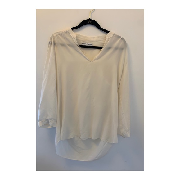 Amanda Uprichard White Silk Long-Sleeve Blouse - Picture 1 of 2